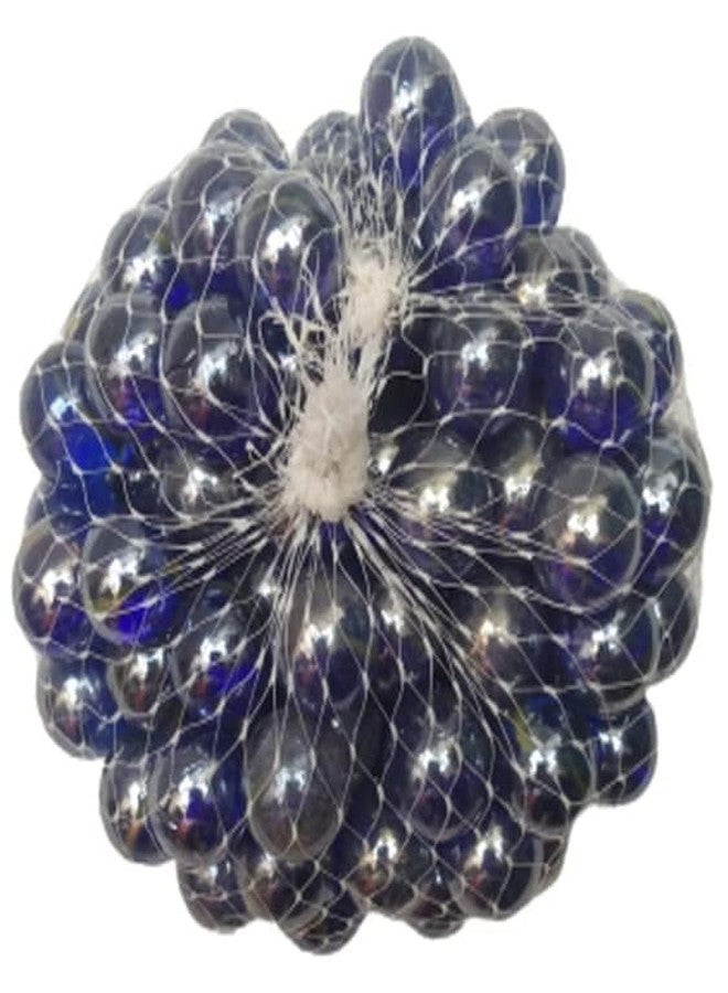 LUCKYMORDEN Marbles - 100 PCS Dark Blue Colour 15 MM Glass Playing Balls Kanche Goli Traditional Indian Game Glass Stones Aquarium Fillers Gel Candle Fillers - Image 3